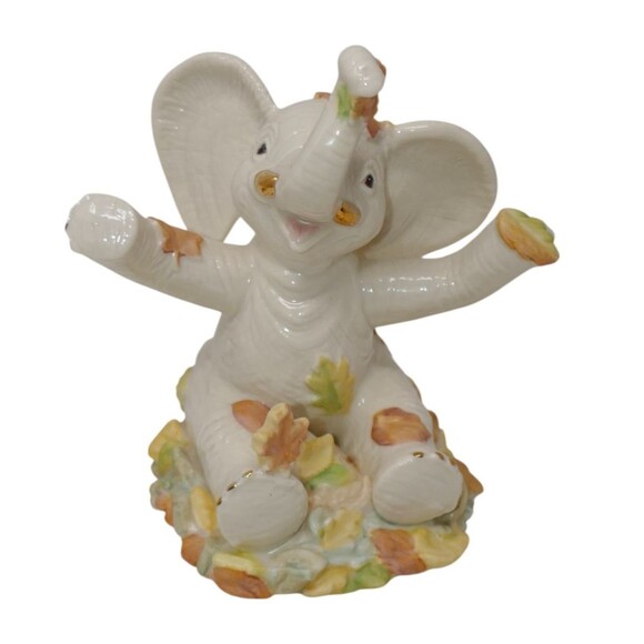 Lenox Autumn Fun 24kt Gold Trimmed Elephant Figurine - Picture 1 of 7